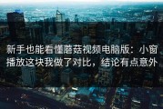新手也能看懂蘑菇视频电脑版：小窗播放这块我做了对比，结论有点意外