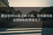 蘑菇视频ios连上Wi‑Fi后，我用最短路径把隐私权限搞定了