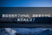 蘑菇视频开了VPN后：清晰度自动切换别再乱试了