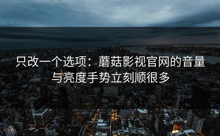 只改一个选项：蘑菇影视官网的音量与亮度手势立刻顺很多