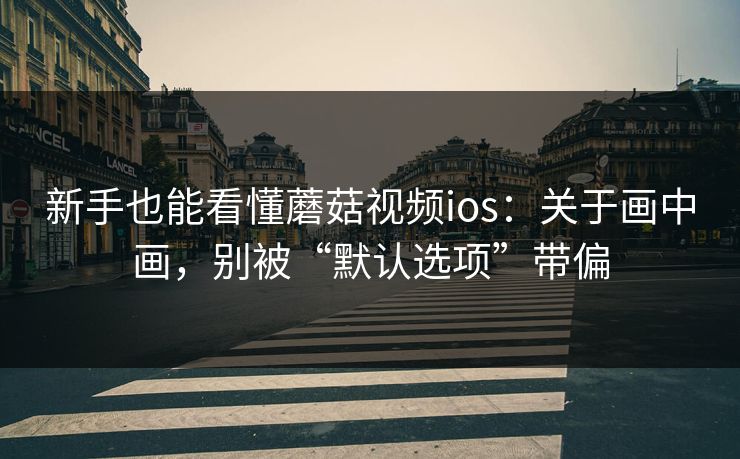 新手也能看懂蘑菇视频ios：关于画中画，别被“默认选项”带偏