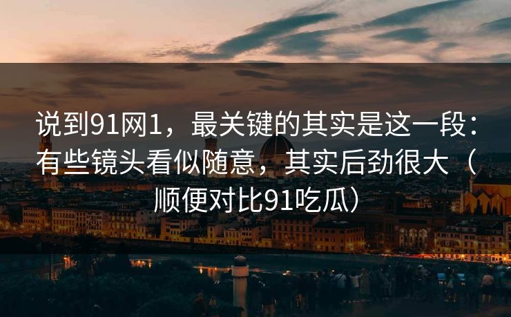 说到91网1，最关键的其实是这一段：有些镜头看似随意，其实后劲很大（顺便对比91吃瓜）