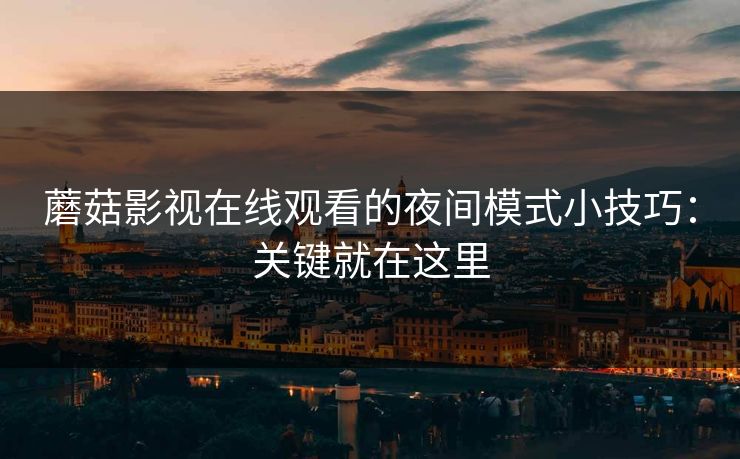 蘑菇影视在线观看的夜间模式小技巧：关键就在这里