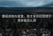 蘑菇视频在家里，我才发现权限提示原来能这么调