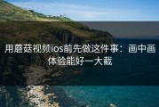 用蘑菇视频ios前先做这件事：画中画体验能好一大截