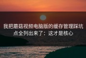 我把蘑菇视频电脑版的缓存管理踩坑点全列出来了：这才是核心