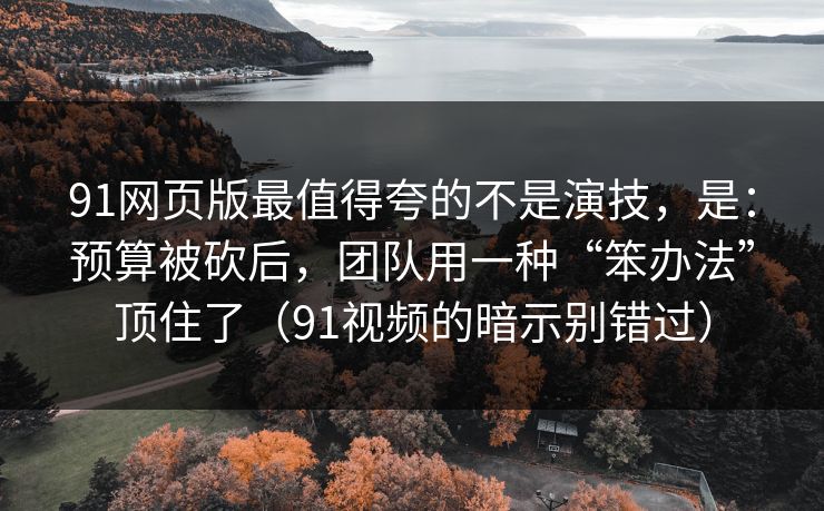 91网页版最值得夸的不是演技，是：预算被砍后，团队用一种“笨办法”顶住了（91视频的暗示别错过）