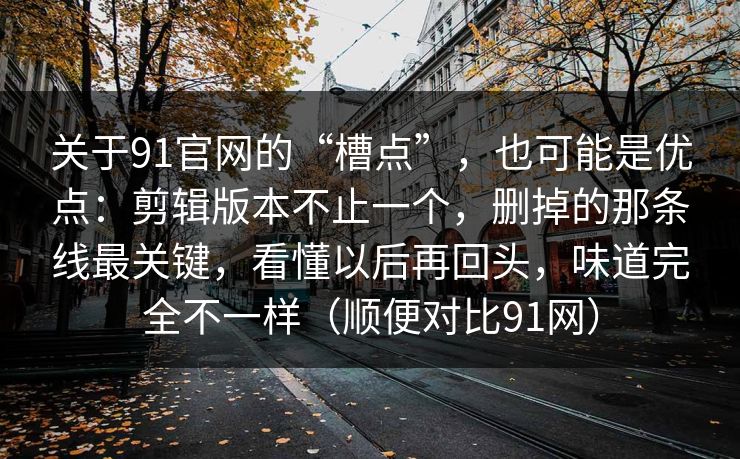 关于91官网的“槽点”，也可能是优点：剪辑版本不止一个，删掉的那条线最关键，看懂以后再回头，味道完全不一样（顺便对比91网）
