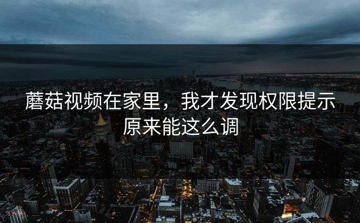 蘑菇视频在家里，我才发现权限提示原来能这么调