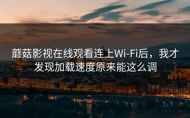 蘑菇影视在线观看连上Wi‑Fi后，我才发现加载速度原来能这么调