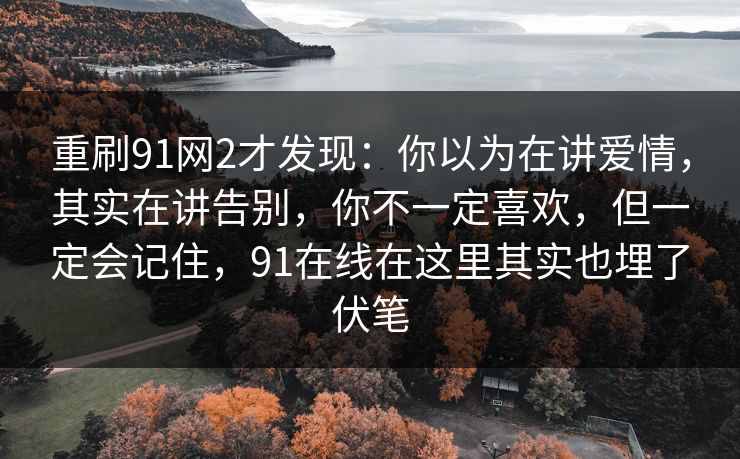 重刷91网2才发现：你以为在讲爱情，其实在讲告别，你不一定喜欢，但一定会记住，91在线在这里其实也埋了伏笔