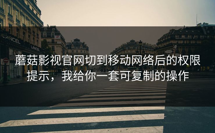 蘑菇影视官网切到移动网络后的权限提示，我给你一套可复制的操作